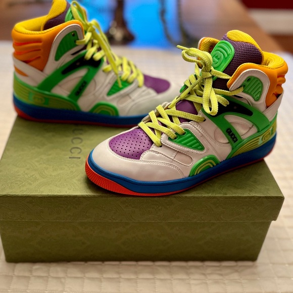 Gucci Authentic Demetra Basket High-Top Sneakers - Picture 5 of 13